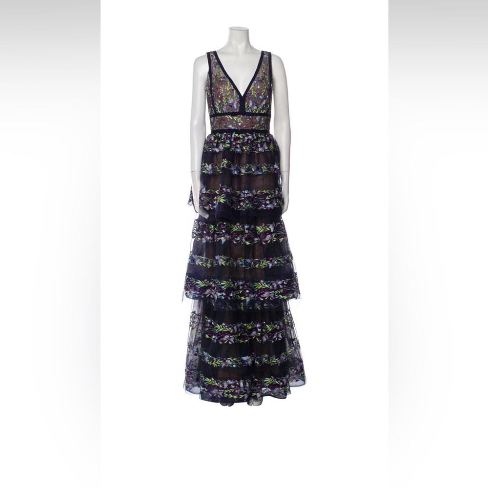 Marchesa Notte blue butterfly gown — never worn.